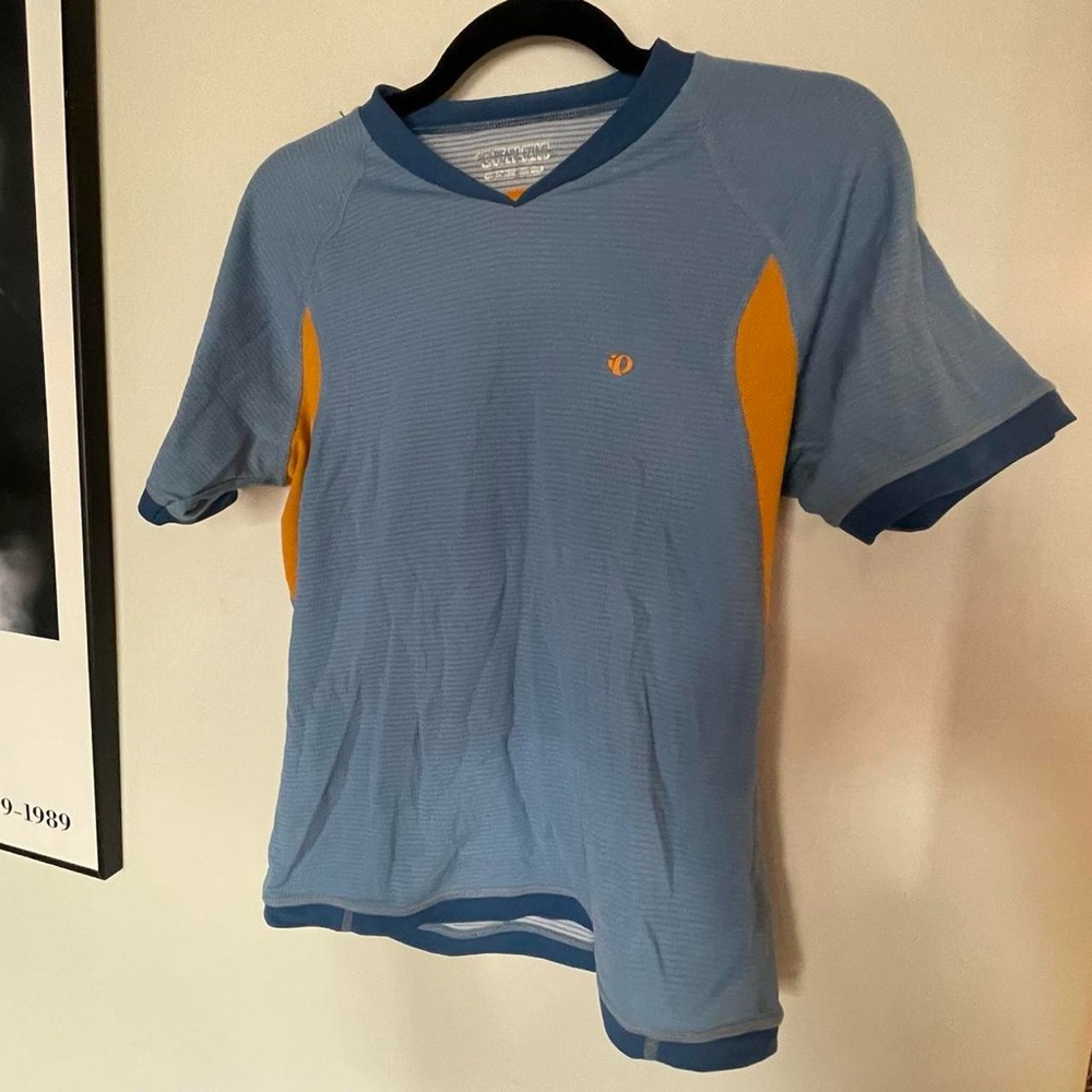 Pearl Izumi yellow and blue athletic shirt